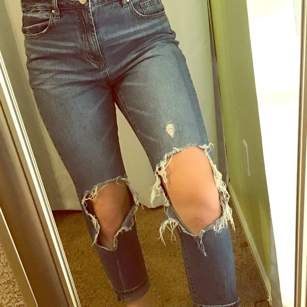 Refuge distressed cropped boyfriend jeans